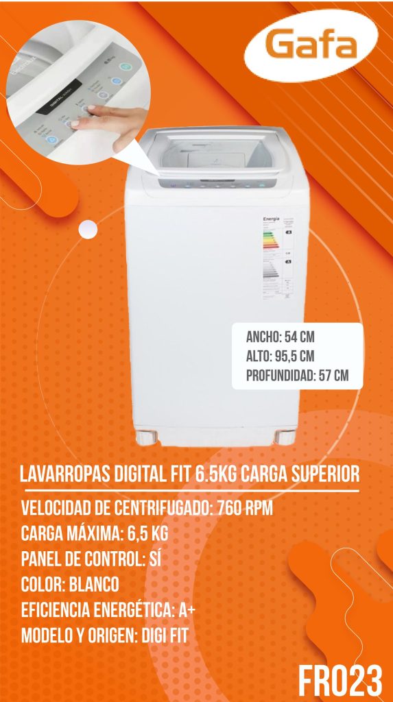 LAVARROPAS CS DIGI FIT GAFA BCO 6.5 KG