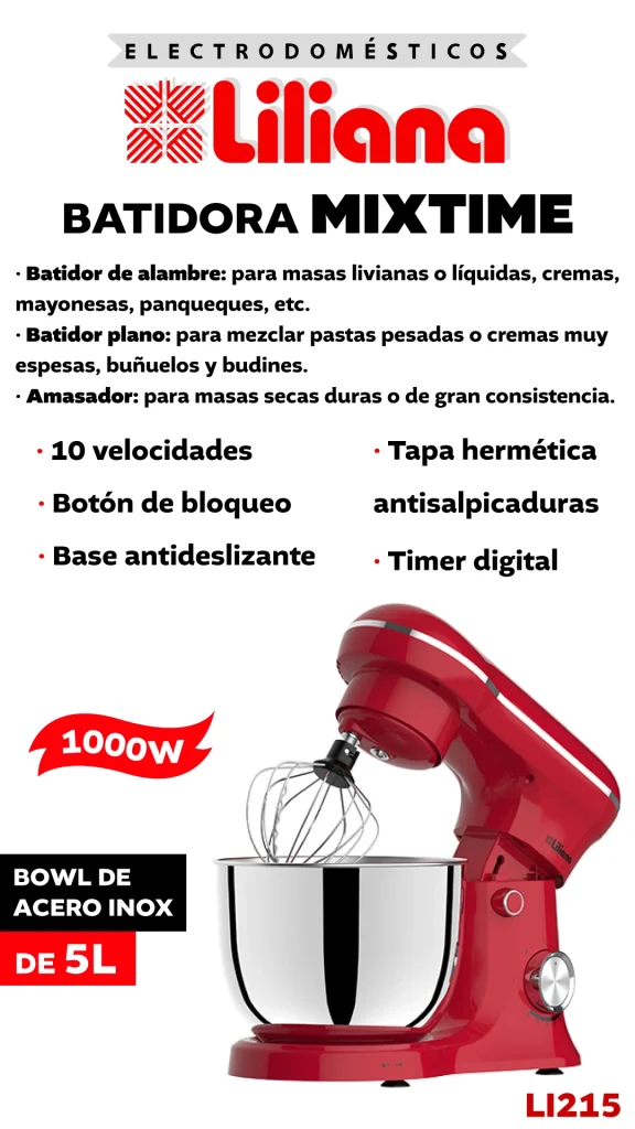 BATID PLANETARIA LILIANA 5L 1000W ROJA
