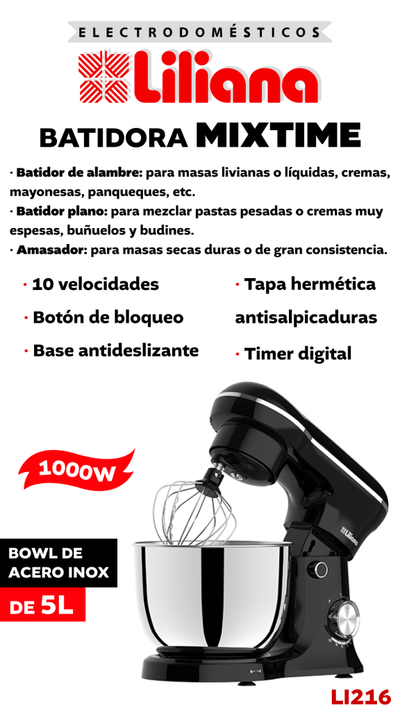 BATID PLANETARIA LILIANA 5L 1000W NEGRA