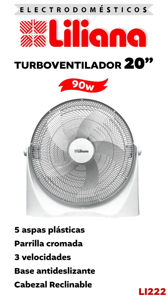 VENTILADOR TURBO LILIANA 20"