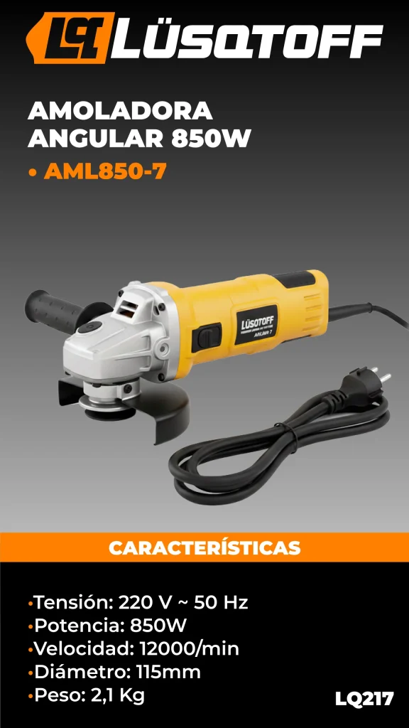 AMOLADORA ANGULAR LUSQTOFF 850W