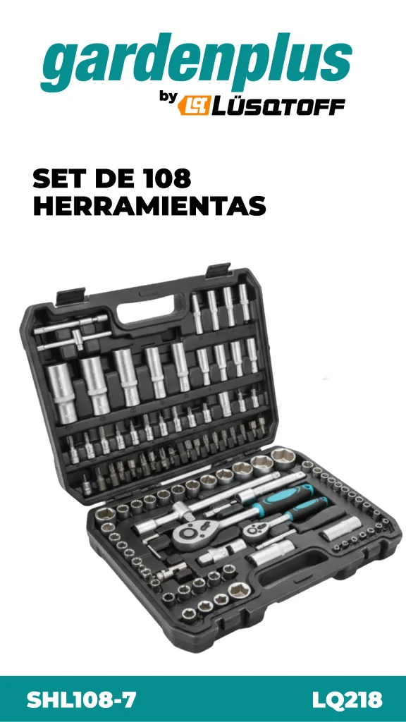 SET 108 HERRAMIENTAS GARDEN PLUS
