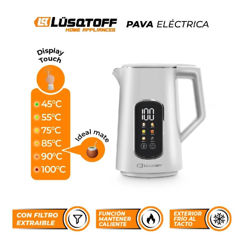 PAVA C/DISPLAY DIG LUSQTOFF BLANCA 1.7L