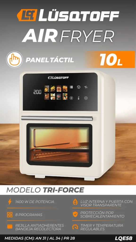 HORNO AIR FRYER LUSQTOFF 10L CREAM DIGIT