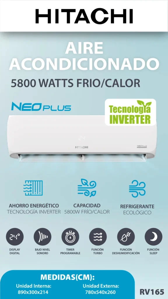 AIRE ACOND. HITACHI 5800W INVERTER